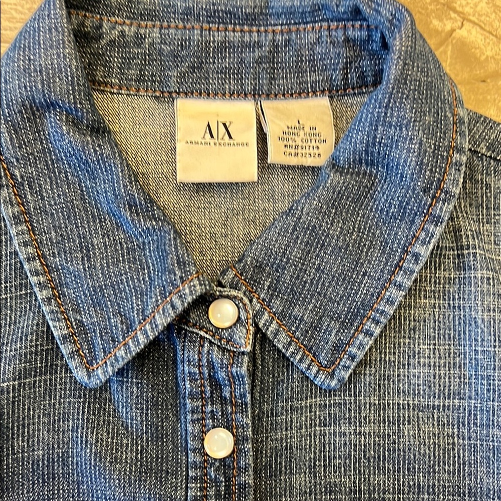Vintage A|X Armani Exchange Denim Jean Shirt Jacket Button-Up Shirt Women’s ‎ L